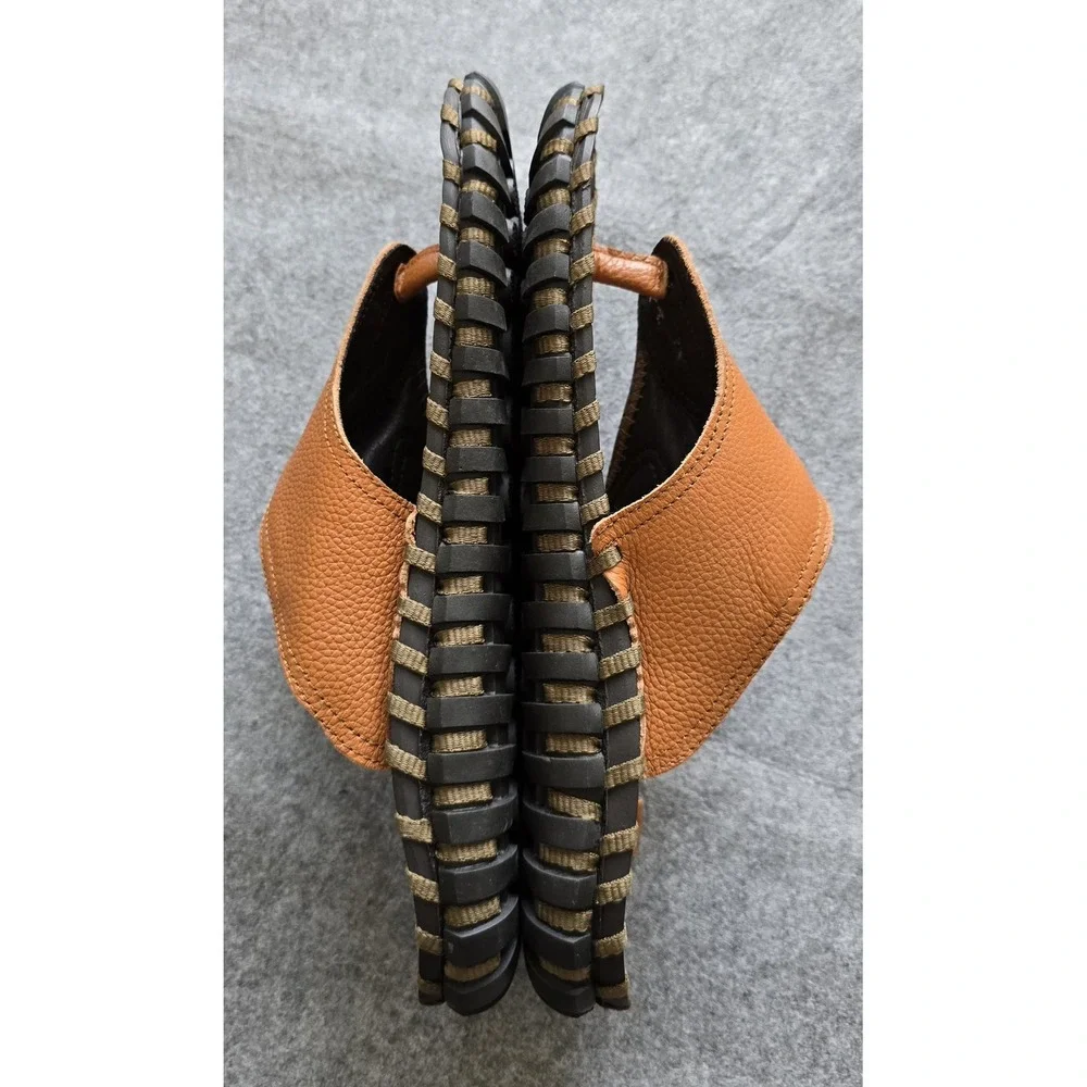 Ceville Men's Casual Woven Leather Thong Gladiator Sandals Size 10.5 / 11 NWOB